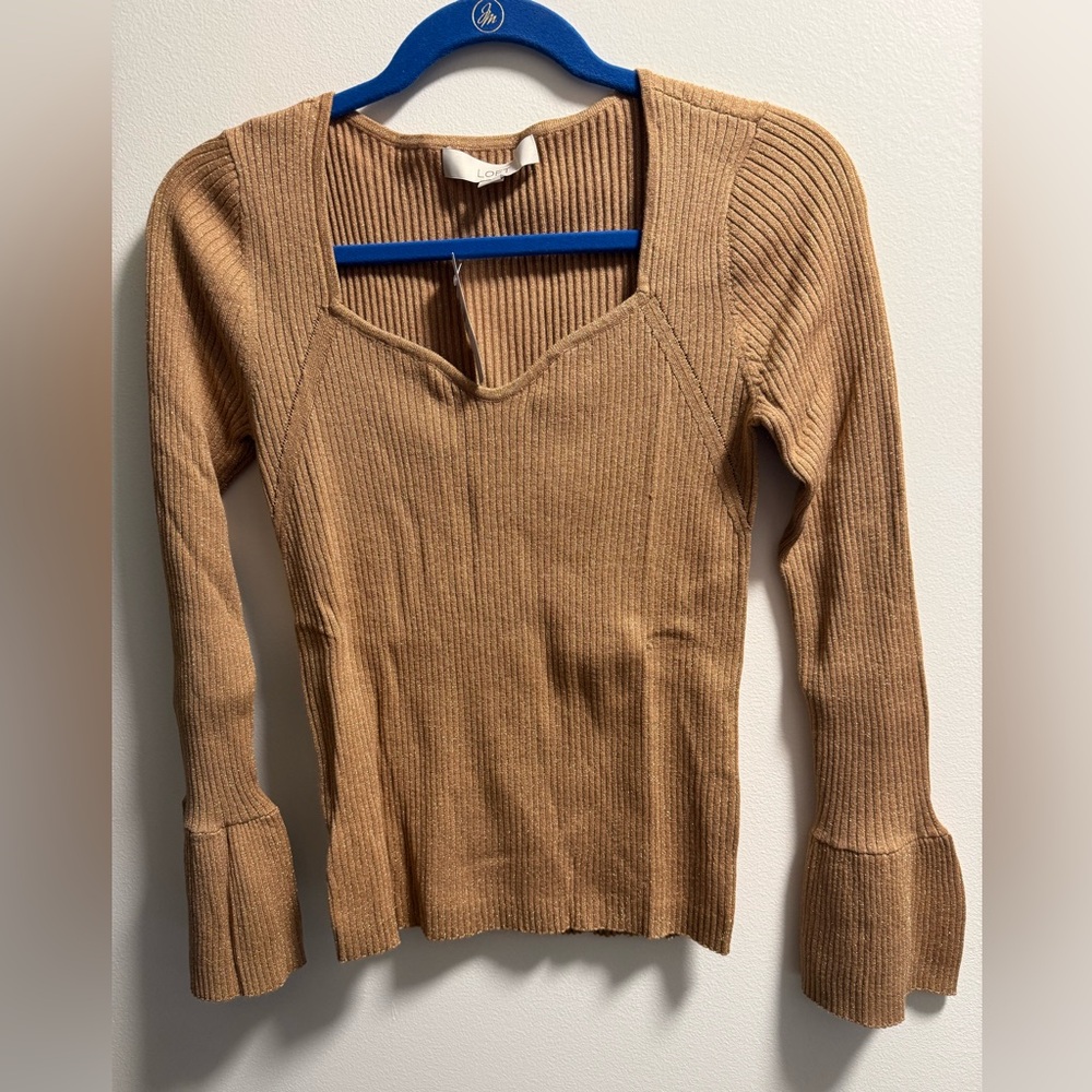 Ribbed Tan Long Sleeve Shirt